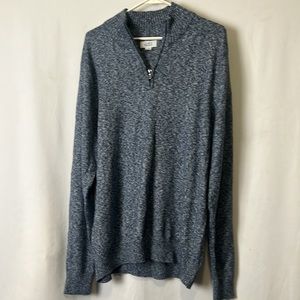Croft and Barrow Sweater, 1/4 inch Zip pullover. Blue . XL